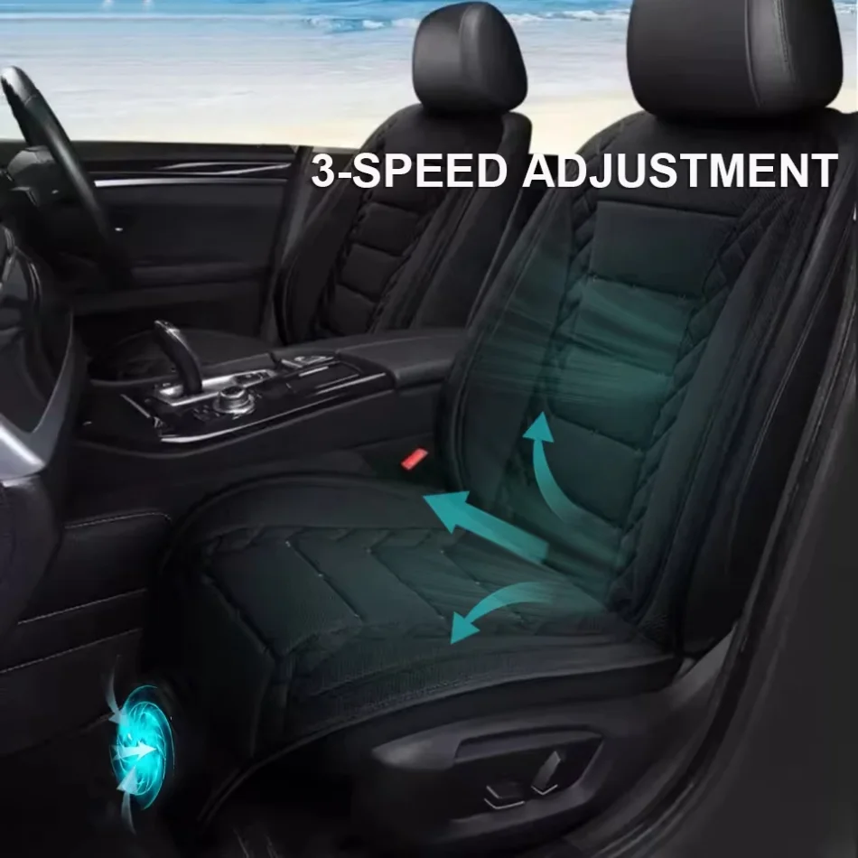 Universal Car Summer Cool Air Seat Cushion 12V/24V USB Charging Breathable Car Seat Cover With Fan Multi-color 3-SpeedAdjustment