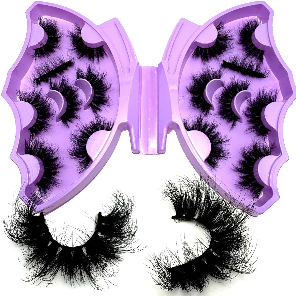 8쌍의 풍성한 천연 밍크 속눈썹 연장 고품질 부드러운 풀 스트립 속눈썹 두꺼운 6D 드라마틱 메시 롱 속눈썹 메이크업