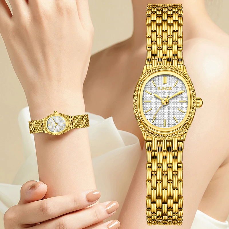 

LIGE элегантные часы женские из нержавеющей стали ремешок для часов водонепроницаемые модные женские часы кварцевые часы женские наручные часы reloj mujer