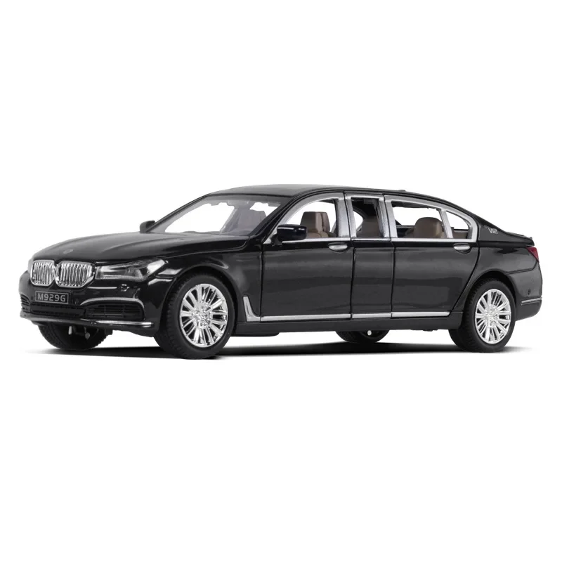 1:24 BMW 760LI 자동차 모델 합금 자동차 다이 캐스트 장난감 자동차 모델 풀백 어린이 장난감 수집품 선물