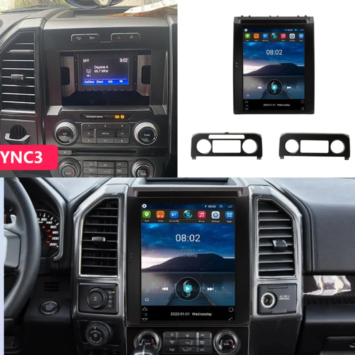 12.3Inch Android 13 8G256GB For Ford F150 F250 2015-2021  Car GPS Navigation Multimedia Player Radio Tape Headunit HD