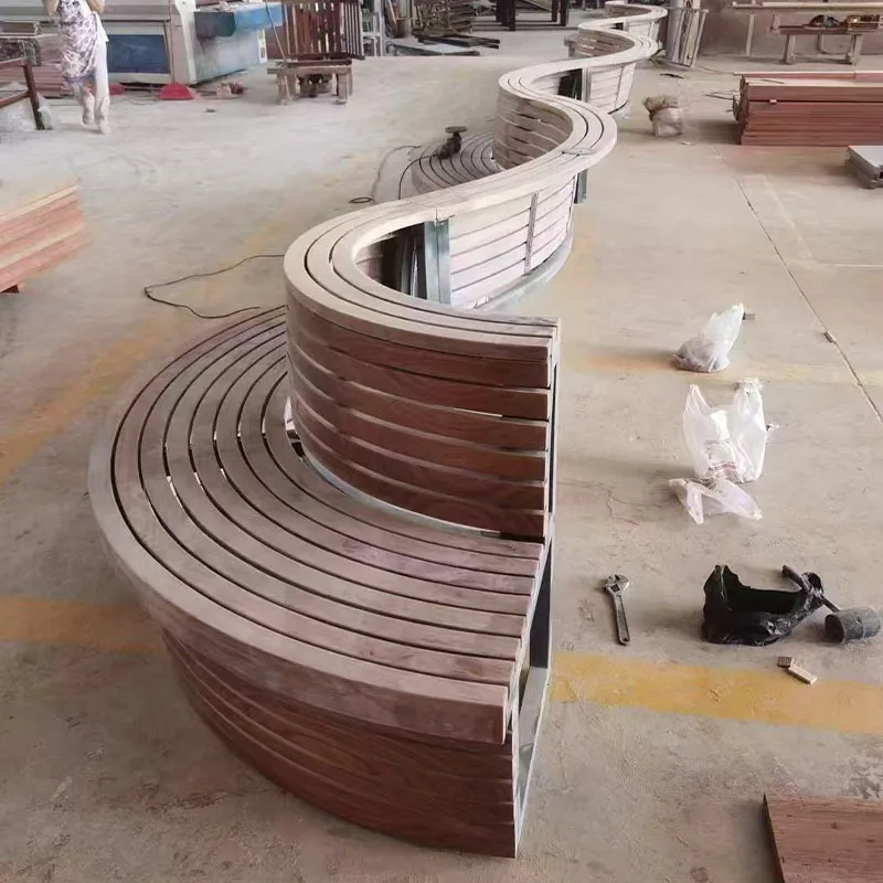 Solid wood sliced seats, outdoor shopping mall lobby landscape seats, special-shaped seats
