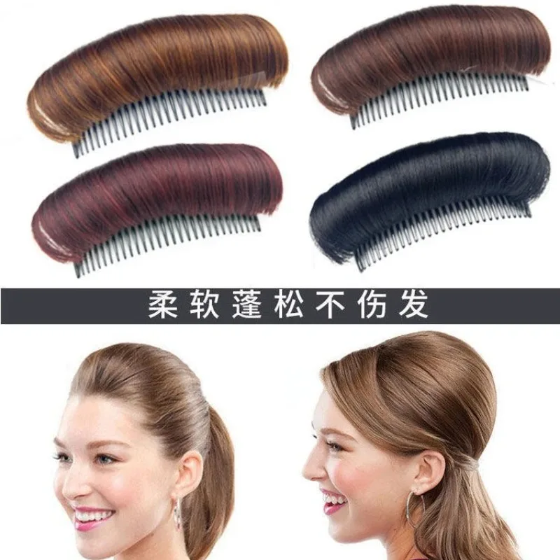 وسادة شعر مستعار جذور شعر مستقرة تكثيف الألياف إدراج مشط قاعدة الشعر رقيق الإسفنج كليب كعكة لتقوم بها بنفسك أداة تصفيف الشعر للنساء
