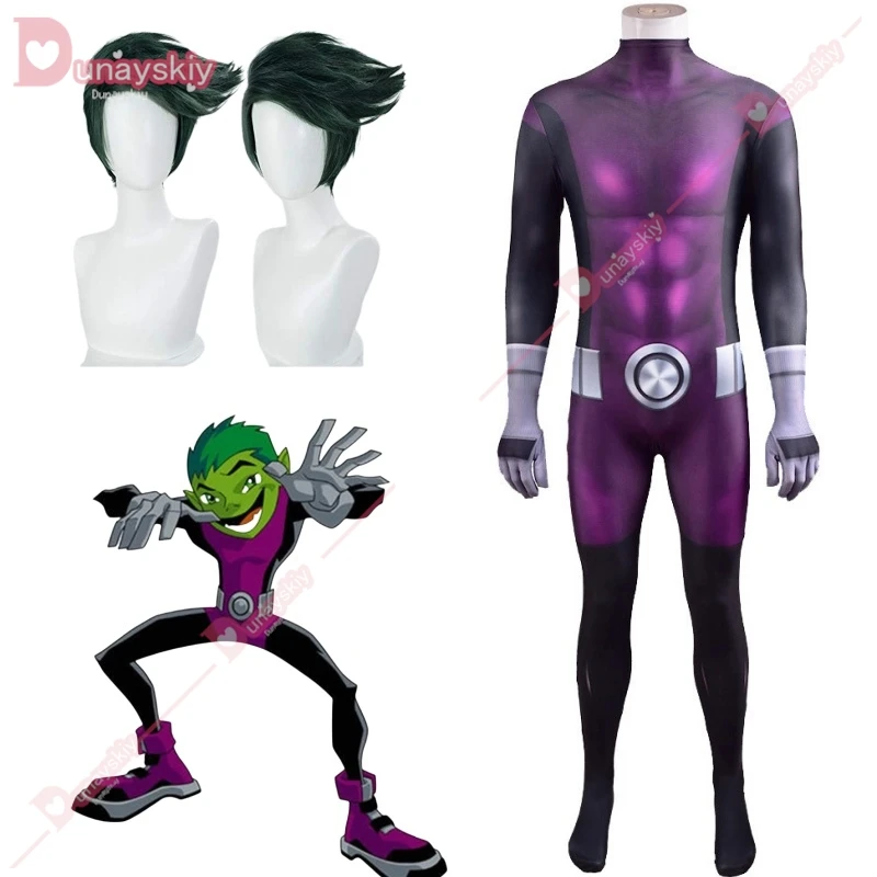 

Adults Kids Teen Game Titans Beast Comic Logan Boy Cosplay Jumpsuit Costume Suit Halloween Uniform Wig Roleplay Chico Cos Bestia