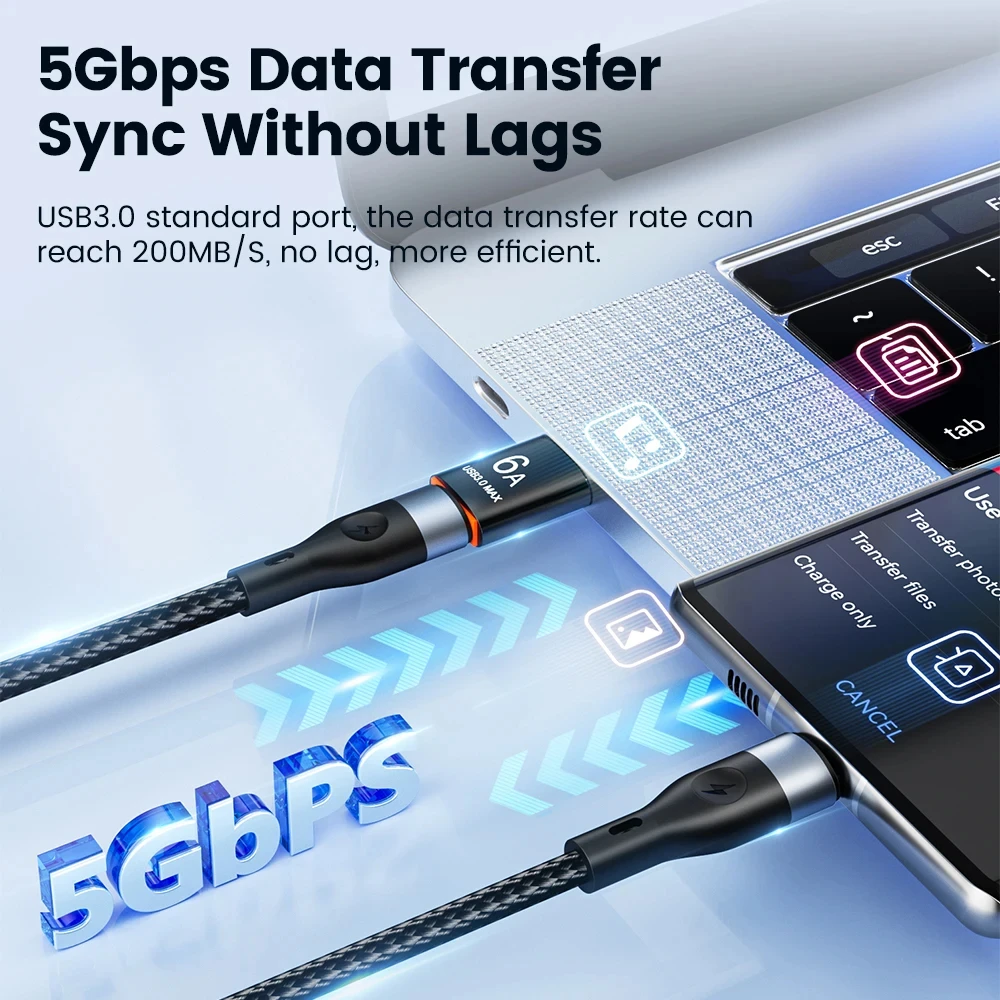 NNBILI 6A OTG USB 3.0 Type C Adapter Fast Charging OTG USB Male To USB C Female Converter For Macbook Laptop Type C OTG Adapter
