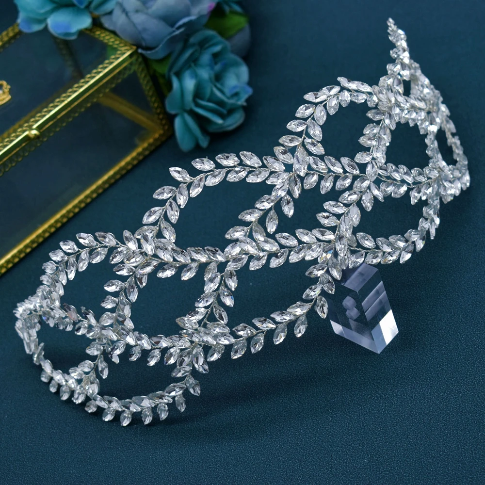 

DZ008 Vintage Silver Shinny Rhinestone Headpiece Wedding Hair Accessories Bridal Headband Bride Hairband Women Tiara