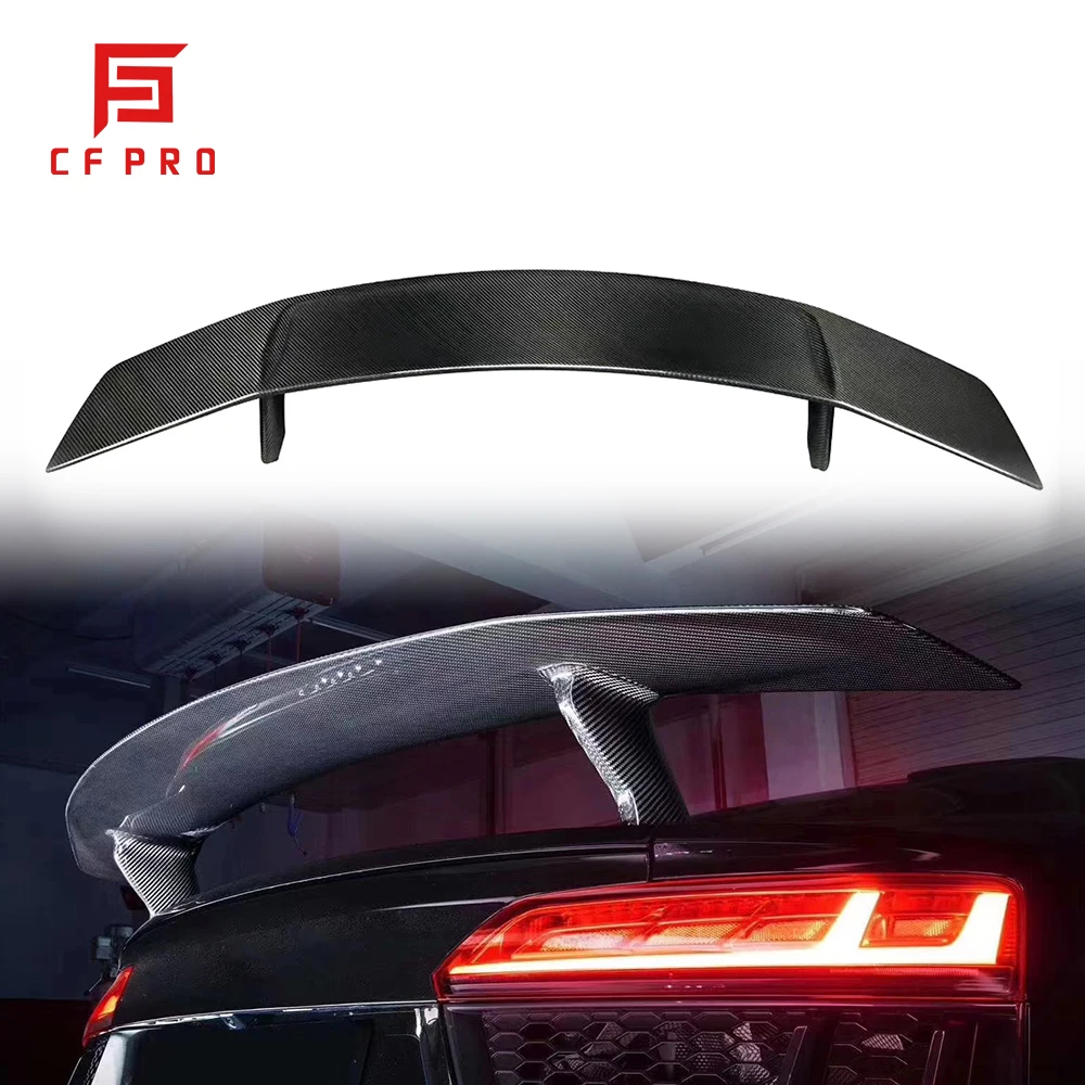 Carbon Fiber Rear Trunk Boot Lip Wing Spoiler Tail Decoration For Audi R8 Car Accessories