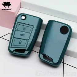 Car Key Case Cover For Volkswagen VW Polo Golf 7 MK7 Tiguan passat For Skoda Octavia Kodiaq Karoq For Seat Ateca Leon Key Bag