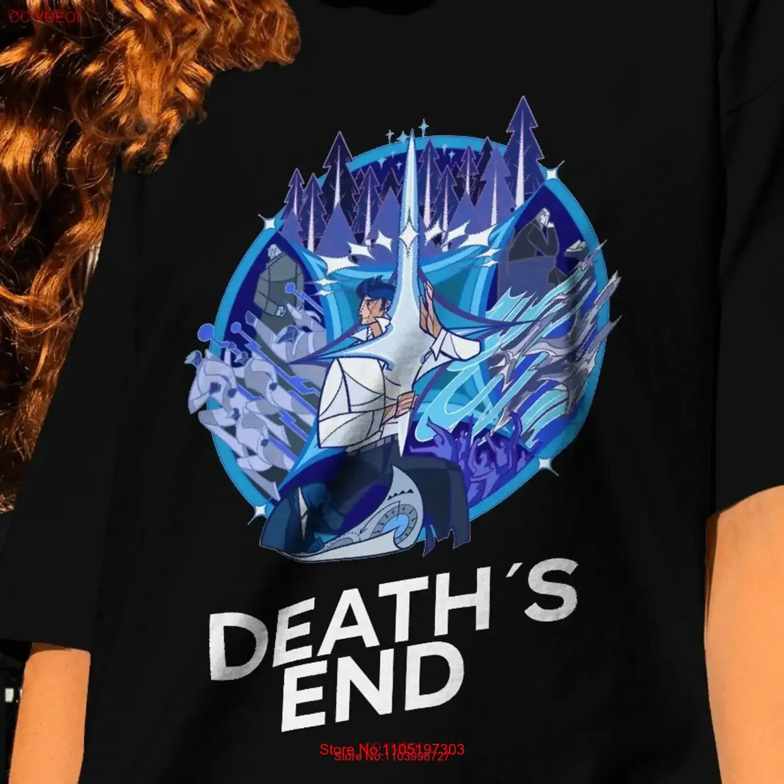 

Deaths End T Shirt Illustration Book Artistict Three Body Problem Unofficial Merch Netflix Show Liu Cixin vintage Washed