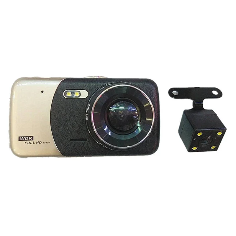 Car DVR 4Inch Dual Lens Car Camera DVR Camcorder Full HD 1080P Night Vision Dash Cam Parking Recorder Video Registrator