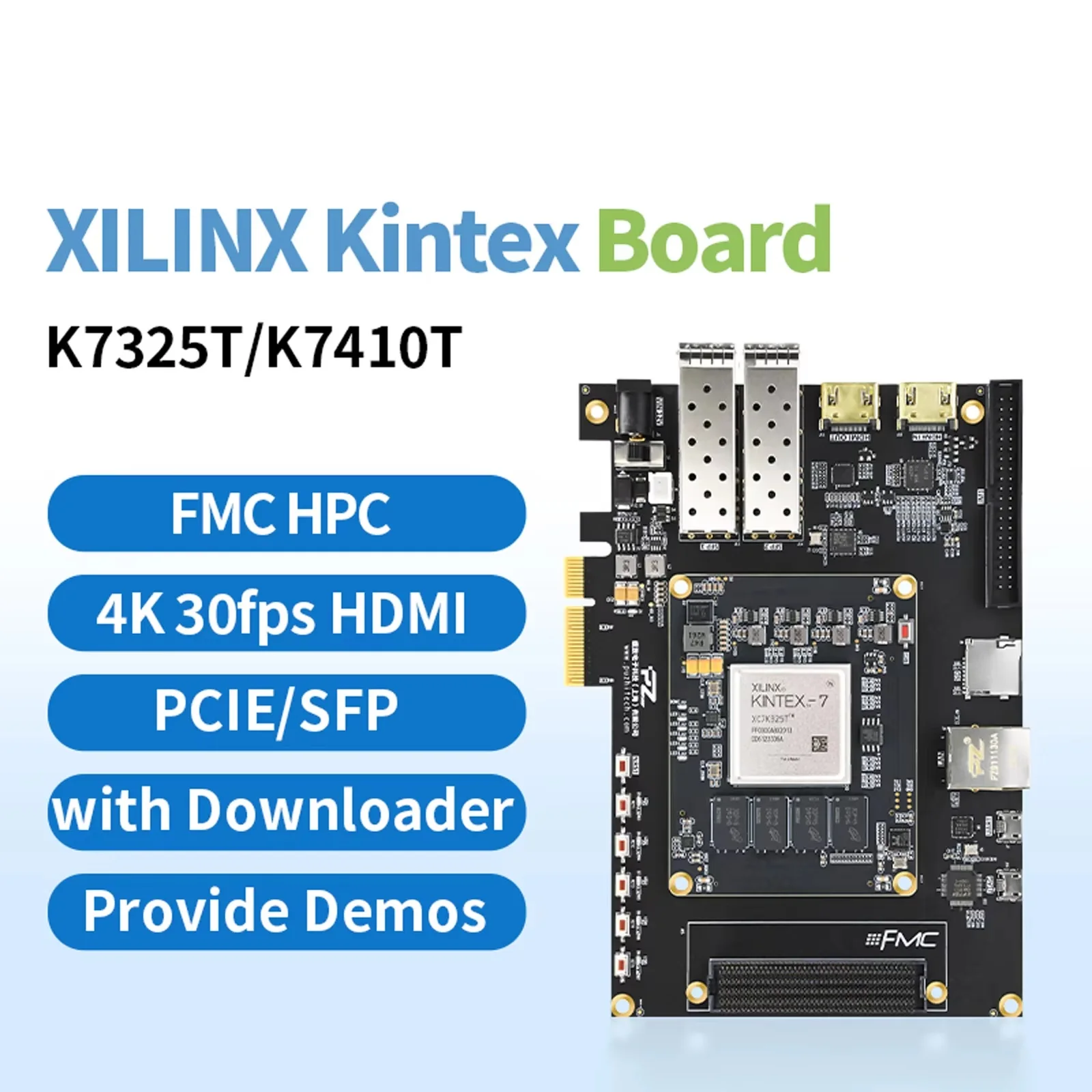 

K7325T K7410T-FH Плата разработки FPGA Xilinx Kintex-7 XC7K325T XC7K410T FMC PCIE 4K HDMI