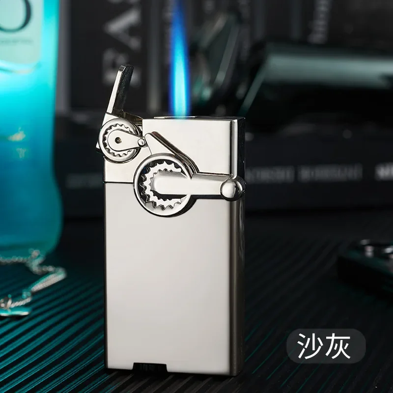 

Creative Gear Swing Arm Windproof Jet Blue Flame Butane Gas Torch Lighter Metal Portable Business Cigar Lighters Smoking Gifts