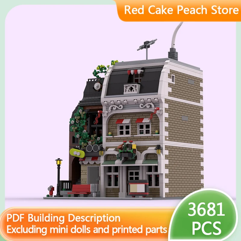 

City Street View Model MOC Building Bricks Restaurant And Skate Shop Modular Technology Children Holiday Gifts Assemble Toy Suit