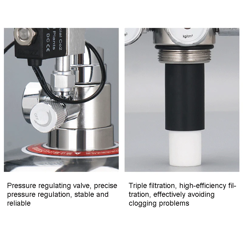 Imagem -04 - Zrdr Aquário Faça Você Mesmo Kit de Sistema Gerador Co2 com Pressão Regulador Fluxo ar Válvula Solenóide Válvula Co2 Dióxido Carbono Cilindro Gás