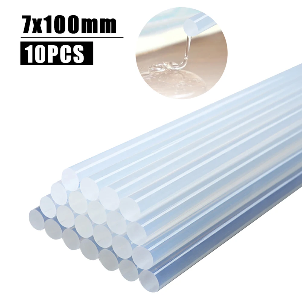 10/20Pcs 7mmx100mm Transparent Hot Melt Glue Sticks For Heat Pistol Gun Electric Glue Gun Craft Repair General Adhesive DIY Tool