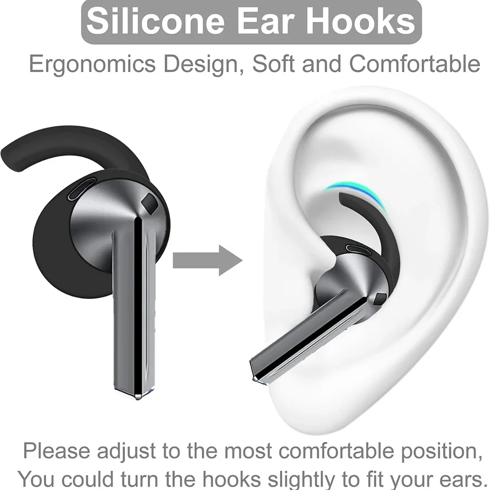 For Samsung Galaxy Buds 3 Flexible Silicone Eartips Sport Earhooks Non-Slip Anti-Slip Comfortable Earbuds Case Cover Buds 3