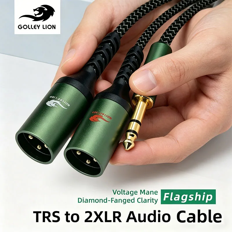 

Premium 6.35mm TRS To Dual XLR Female Audio Cable Gold-Plated Connector Braided Shielded Wire for HiFi Speaker Amplifier