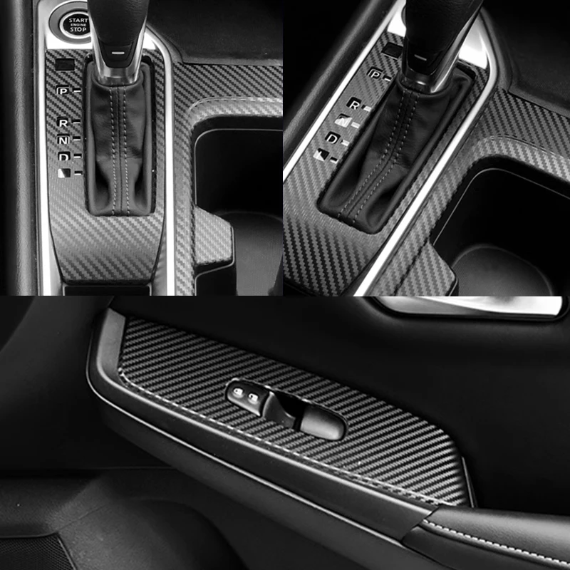 Suitable for Sentra Interior Stickers,Carbon Fiber Modified Film for Central Control Gear Shift for NISSAN Sentra 2020-2024