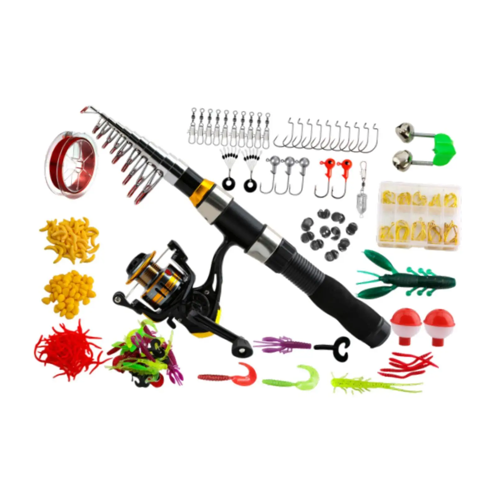 Fishing Rod and Reel Combos with Carrier Case Telescopic Fishing Pole and Reel Kit for Travel Beginner Angler Freshwater Boat