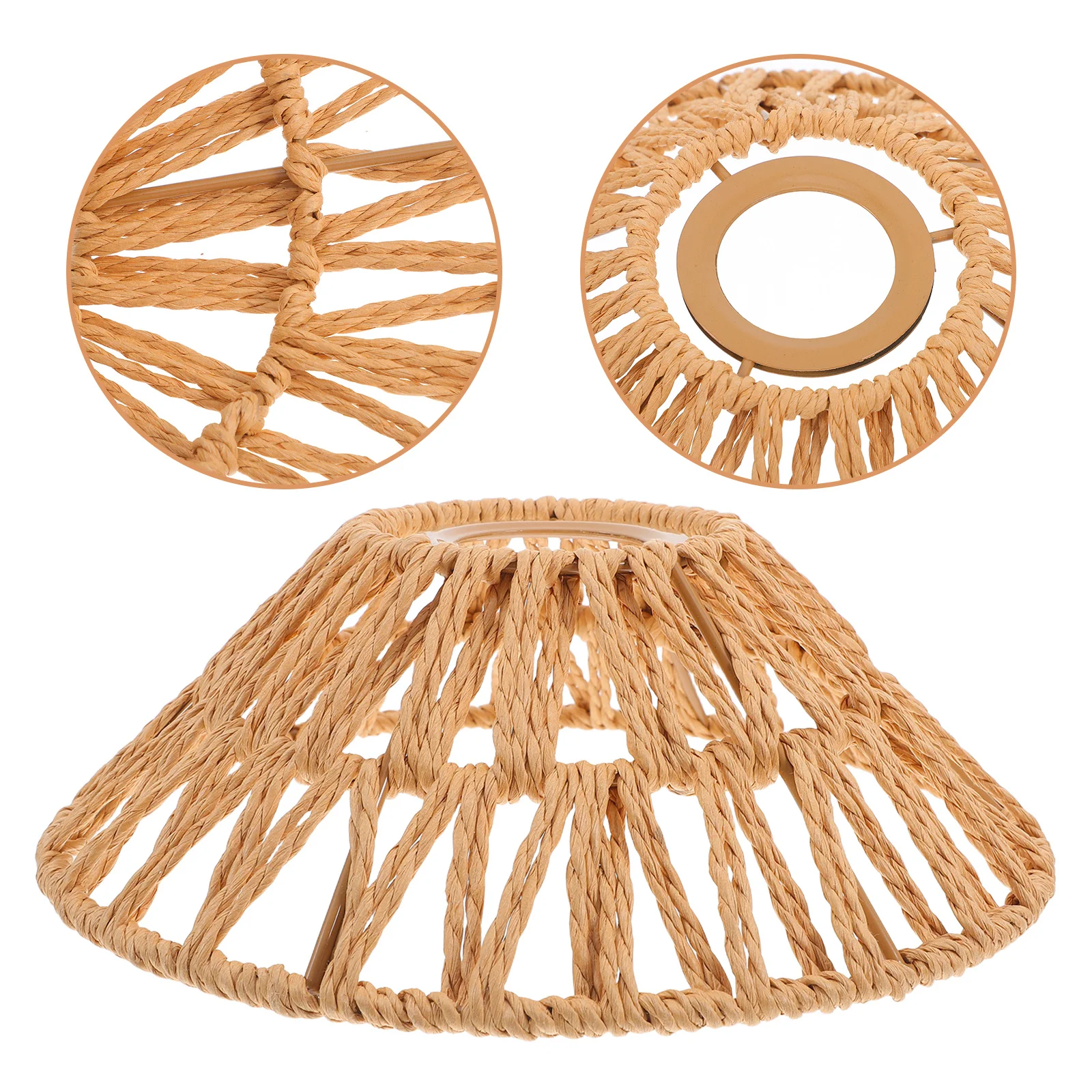 

Форма зонтика в деревенском стиле, железный абажур, подвесной светильник из веревки ручной работы для гостиной, столовой, спальни, потолочный светильник, абажуры