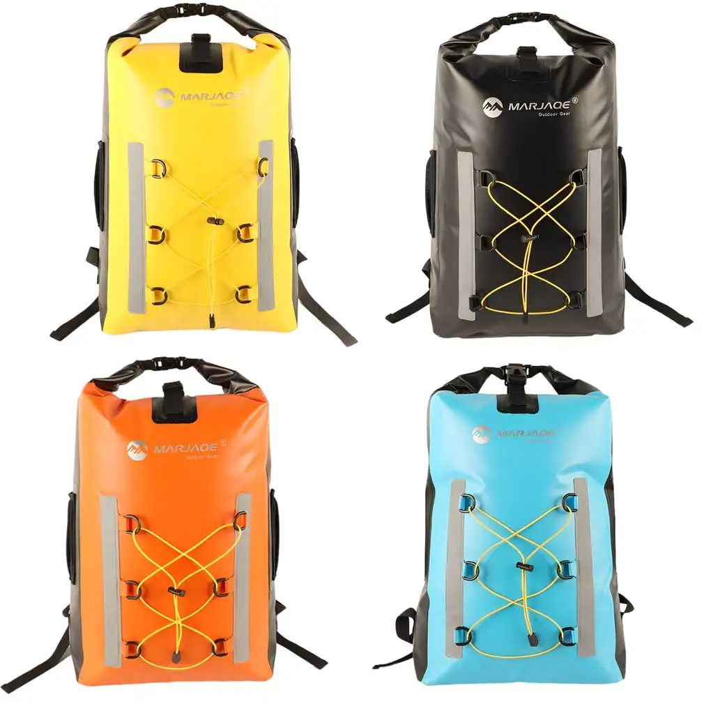 

30L Waterproof Backpack Shoulder Bags Wear Resistant Mesh Pocket Kayak Reflective Bag for Outdoor Sport Travel Fitness