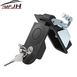1/2/3/4PCS Black Aluminium Compression Flush Mount Push Locks Latch with Keys for Marine Boat RV Yacht Tool Box Camper Trailer
