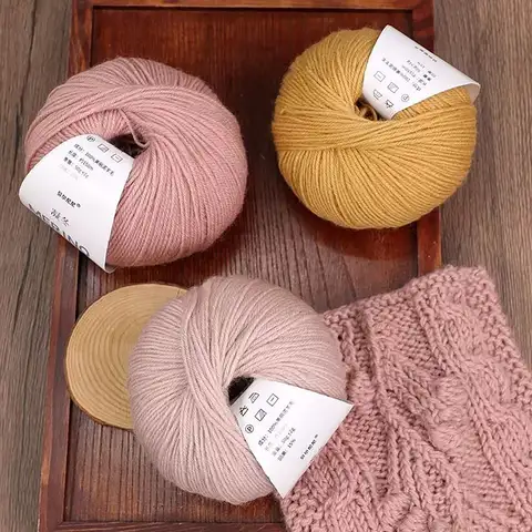 Merino Pure Wool Yarn Crochet Handmade Morandi Color Macrame Rope Hat Bag Shoe Doll Handicrafts Thread