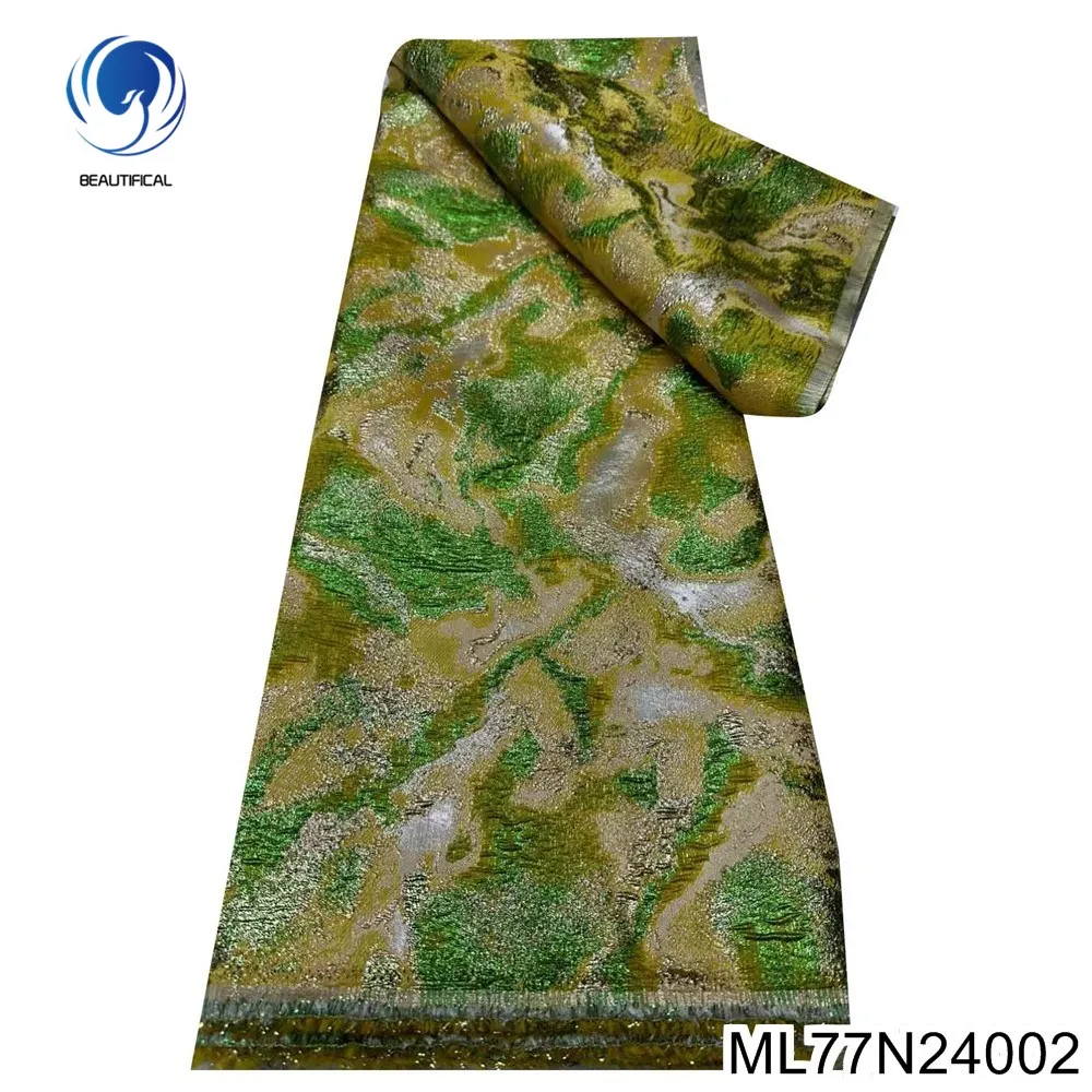 

Новинка 2025, фантомный цвет, высококачественная нигерийская африканская жаккардовая удобная кружевная французская свадебная ткань ML77N240