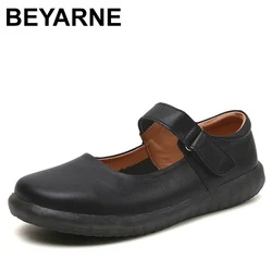 Genuine Leather Women Nurse Shoes with Soft Soles and Comfortable Small White Shoes for Women Flat Bottomed Medical Work Shoe