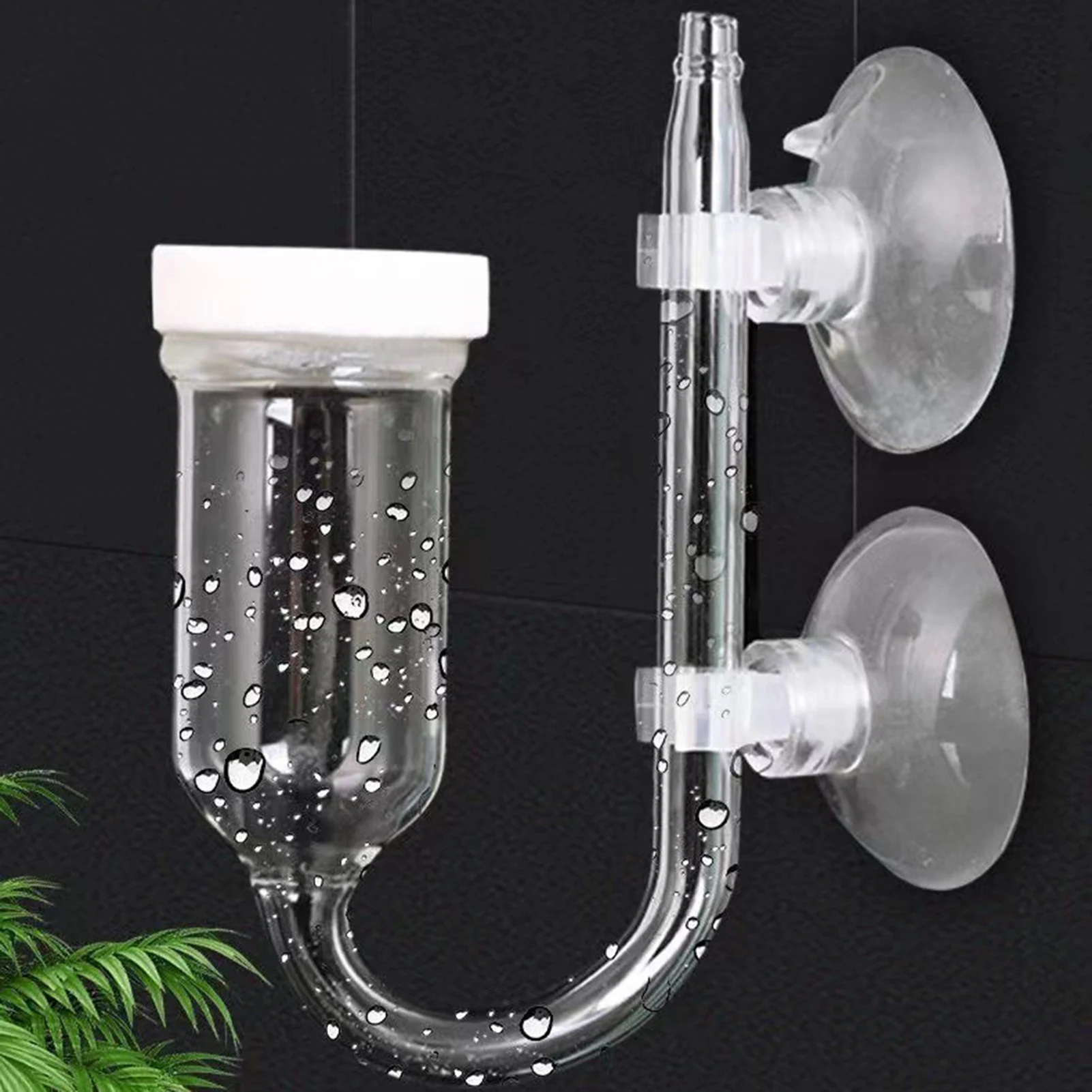 Glass Co2 Diffuser Aquarium Spiral Carbon Atomizer Diffuser with Suction Cup for Aquarium Fish Tank Accessories