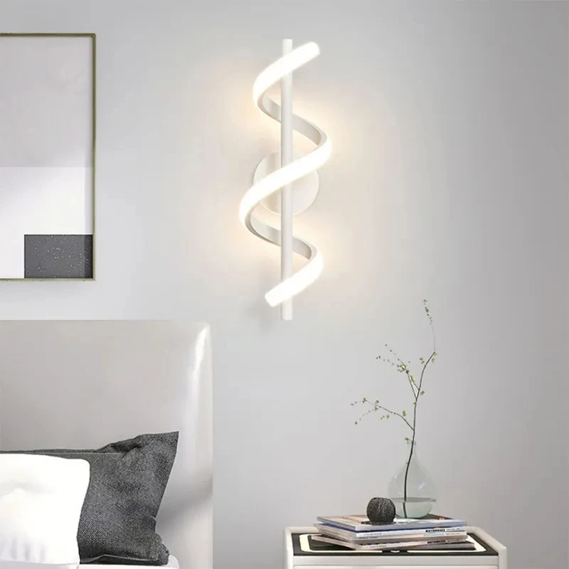 Minimalist LED Wall Lamp Bedroom Bedside Sconce Black White Gold Decorative Lighting Living Room Corridor DY59GQ