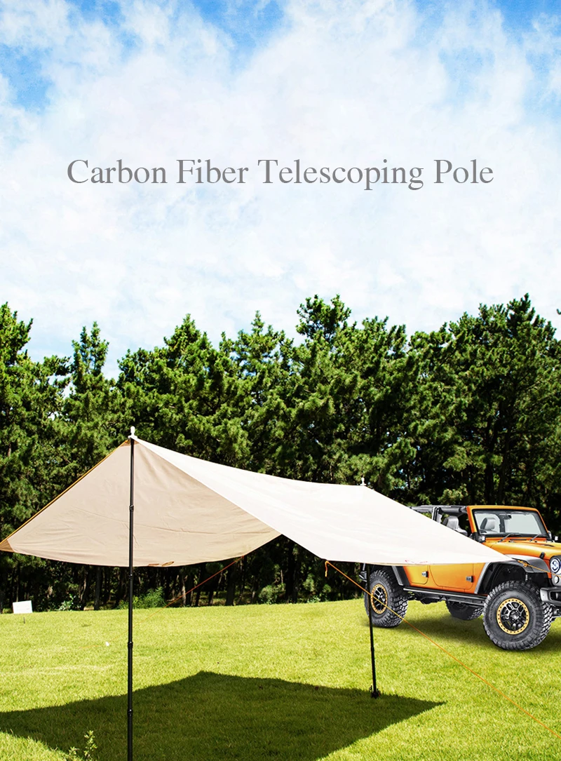 Carbon Fiber Tarp Pole Teleskop 3m Tarp Pole Teleskop Leichte Camping Pole Carbon Ultraleicht 2,4m Zelt Pole Einstellbar – Detail 14