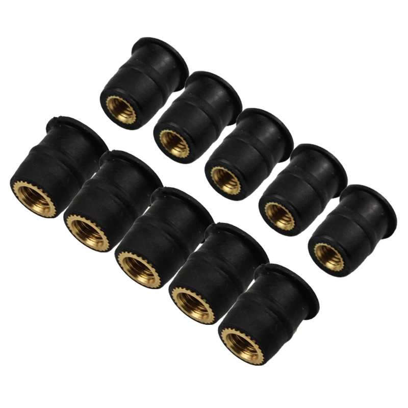 10 Pcs Motorcycle Rubber Expansion Nut Screw Rubber Rivet Fastener M4/M5/M6 Motorcycle Refitted Accessory General Windshield Nut