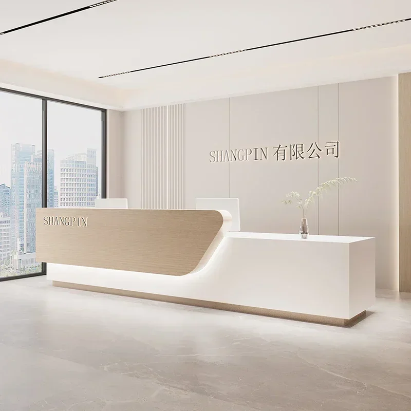 مكتب الاستقبال المتقدم الأثاث الحديث عداد أمامي صغير عرض البيع بالتجزئة الملابس صالون Pulpito Escritorio الشركات المكتبية