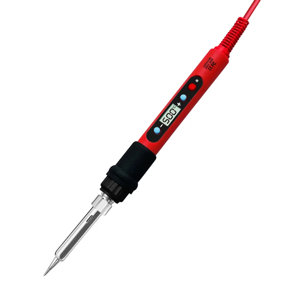 80W Adjustable Temperature Soldering Iron Station Kit with LCD Display, Ceramic Heater & Complete Accessories