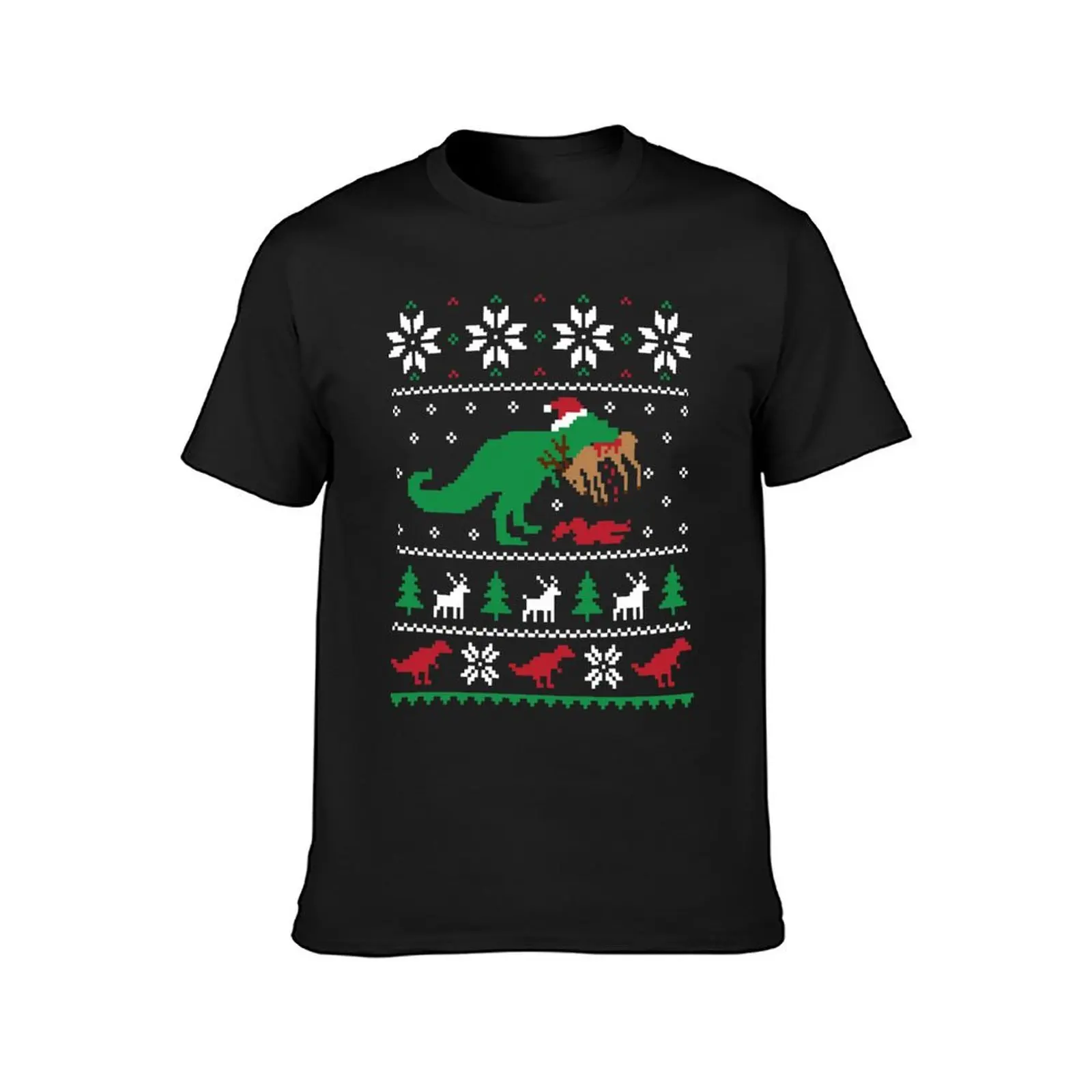 Dinosaur Ugly Christmas Sweater - Funny Christmas Gift T-Shirt summer top oversizeds quick-drying t shirt men