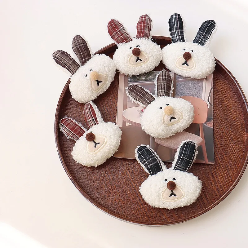 

Корейская милая плюшевая заколка для волос в виде кролика, пушистая булавка в виде кролика для детей, аксессуары, сумка «сделай сам», брошь, шарф, шляпа, принадлежности для рукоделия