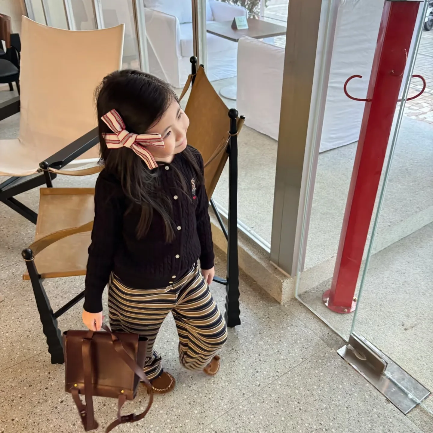 Korean Girls' Autumn Sweater 2026 New Temperament Women's Treasure Fashion Khaki Knitted Sweater Striped Pants