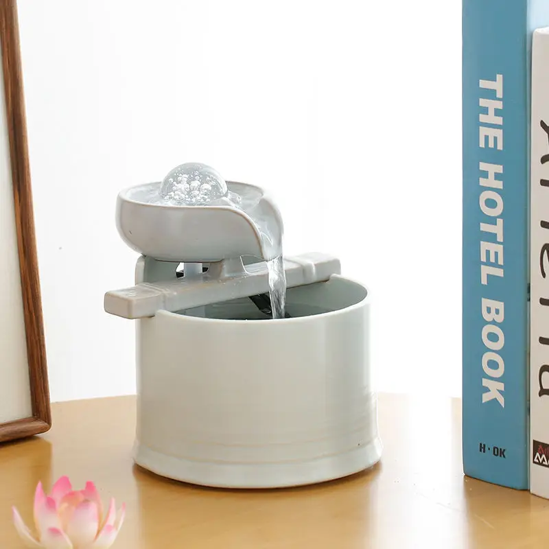 

Lucky water decorations, small household fountains, living room, office desktop, running water supply money decoration