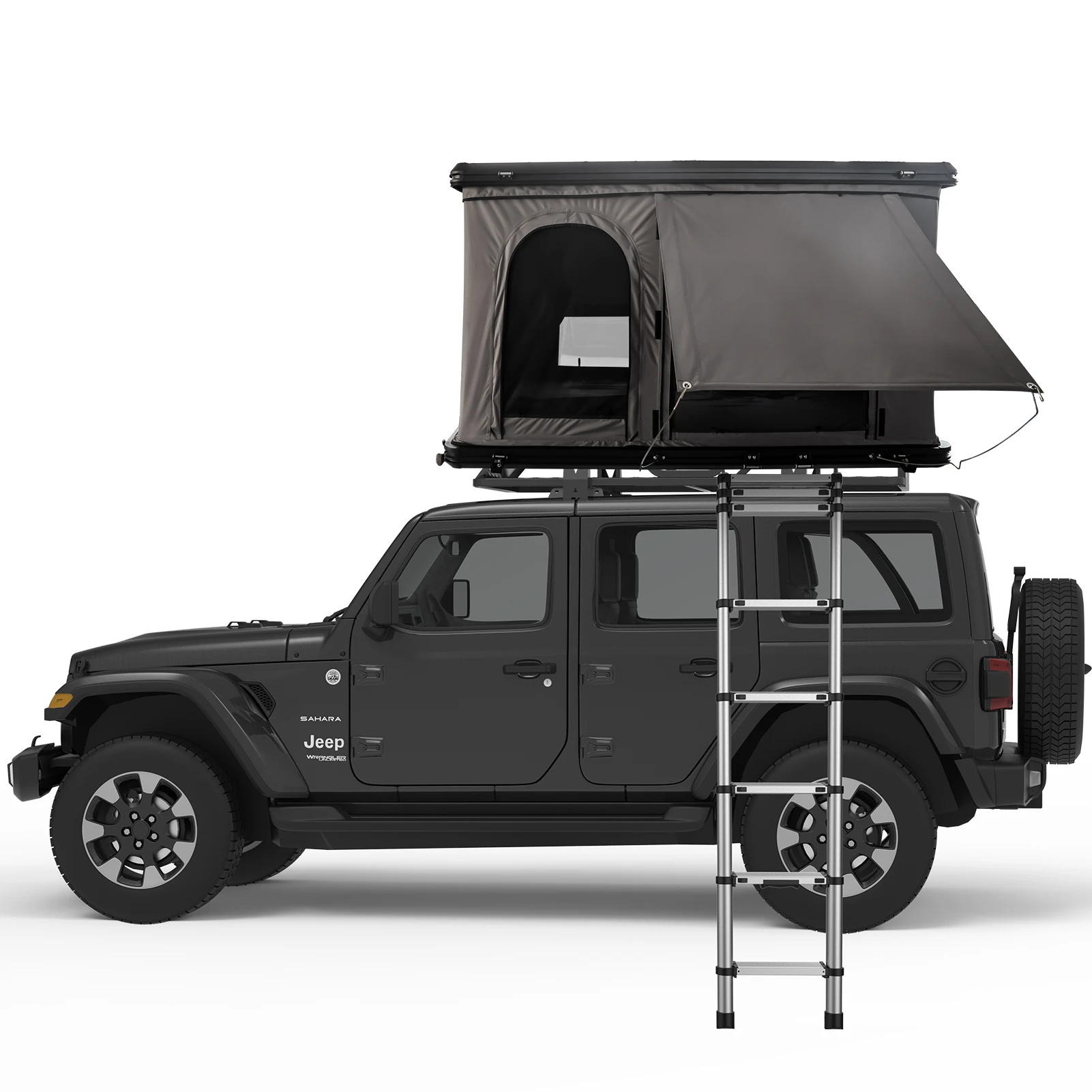 

Aluminum Hard Shell Pop-Up Car Roof Tent 2-3/3-4 Person Capacity Oxford Fabric for 4x4 Offroad