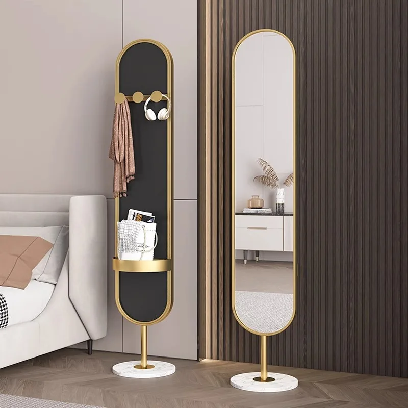 

Light luxury floor-to-ceiling mirror household bedroom narrow-sided three-dimensional full-length mirror modern