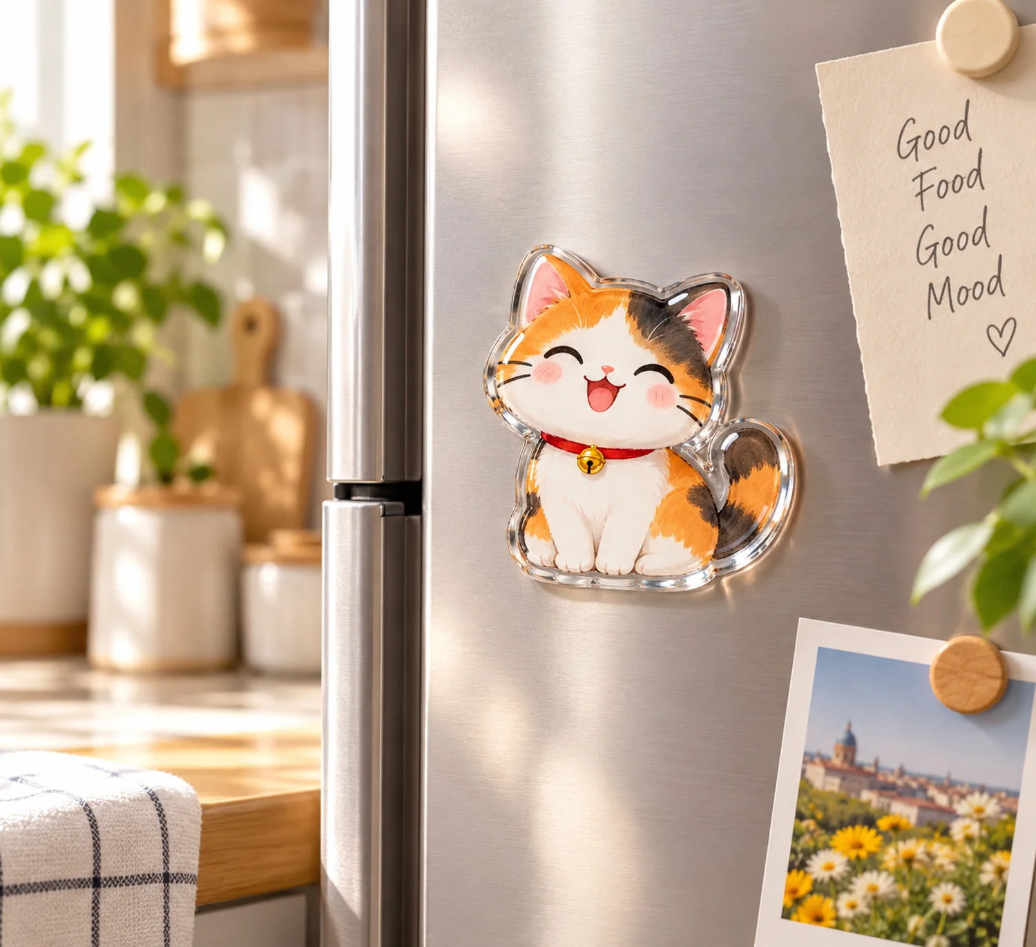 Custom Acrylic Fridge Magnet Personalized Upload Photo Refrigerator Magnet Die Cut Custom Image Clear Acrylic Magnet Home Kitche