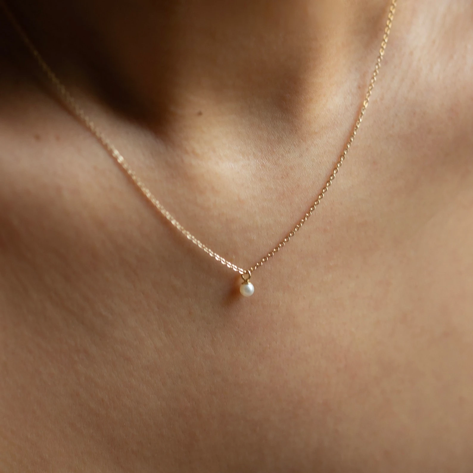 Mini Natural Pearl Pendant Necklace 14K Gold Filled Dainty Pearl Necklace Pearl Jewelry Tarnish Resistant Jewelry Gift for Women