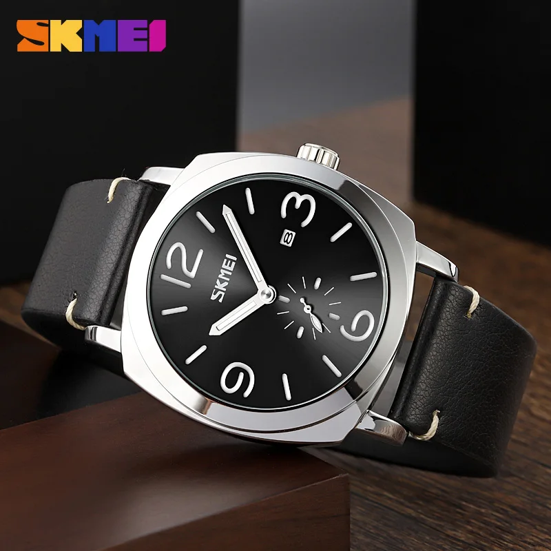 SKMEI-ساعة يد كوارتز فاخرة للرجال ، مقاومة للماء ، بسيطة ، أصلية ، تاريخ ، وقت ، ساعة رياضية للرجال ، ساعة ، مقاومة للماء ، مقاومة للماء ،