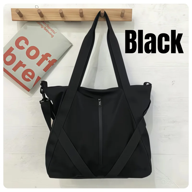 Modische und trendige Aufbewahrungstasche mit großem Fassungsvermögen im Instagram-Stil, unisex, geeignet für Studenten, aus wasserabweisendem Nylonmaterial, erhältlich in Schwarz und Dunkelgrün, kann als Handtasche, Umhängetasche, Schultertasche, Reisetasche oder Tragetasche verwendet werden. – Detail 11