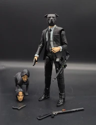 Hot Sales 1/12th The Black Male Dogman Hitman Pistol Weapon Full Set Figure About 15CM Model Gift For Child Baby Collect