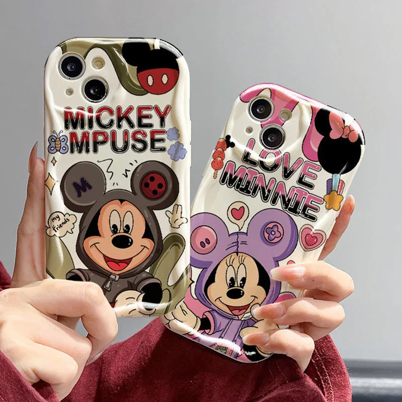 Disney Mickey Donald Duck Wave Phone Case For iPhone 15 14 13 12 11 Pro Max X XR XS 8 7 Plus SE 2020 Soft TPU Protective Cover