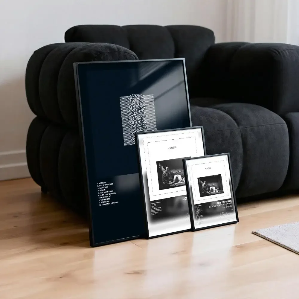 Joy Division Unknown Pleasures Poster Peelable Self-Adhesive Album Cover Stickers, Wall Art for Singer Band Pop Rap Bedroom