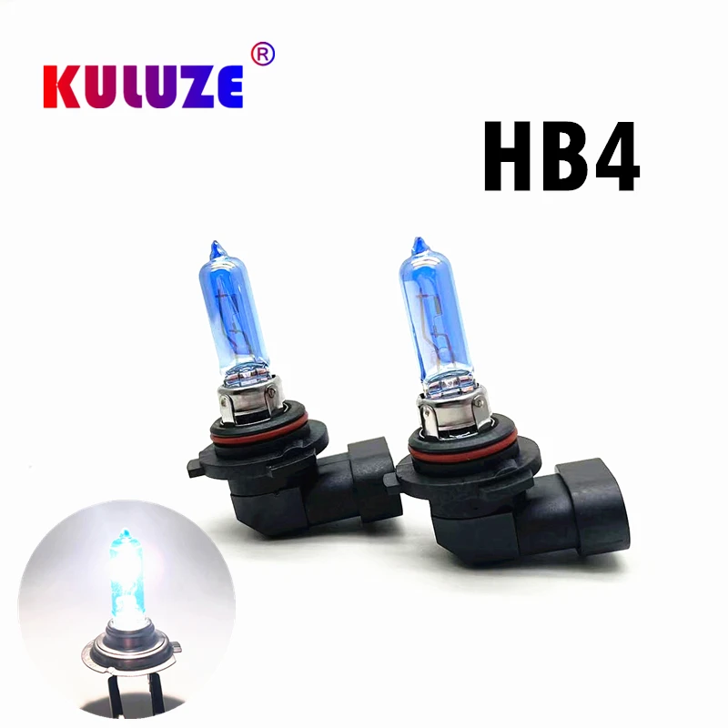 

KULUZE 2pcs 9006 HB4 Crystal Super Bright White Halogen Bulb Hight Power 55W Head Lamp Light 12V car styling car light source