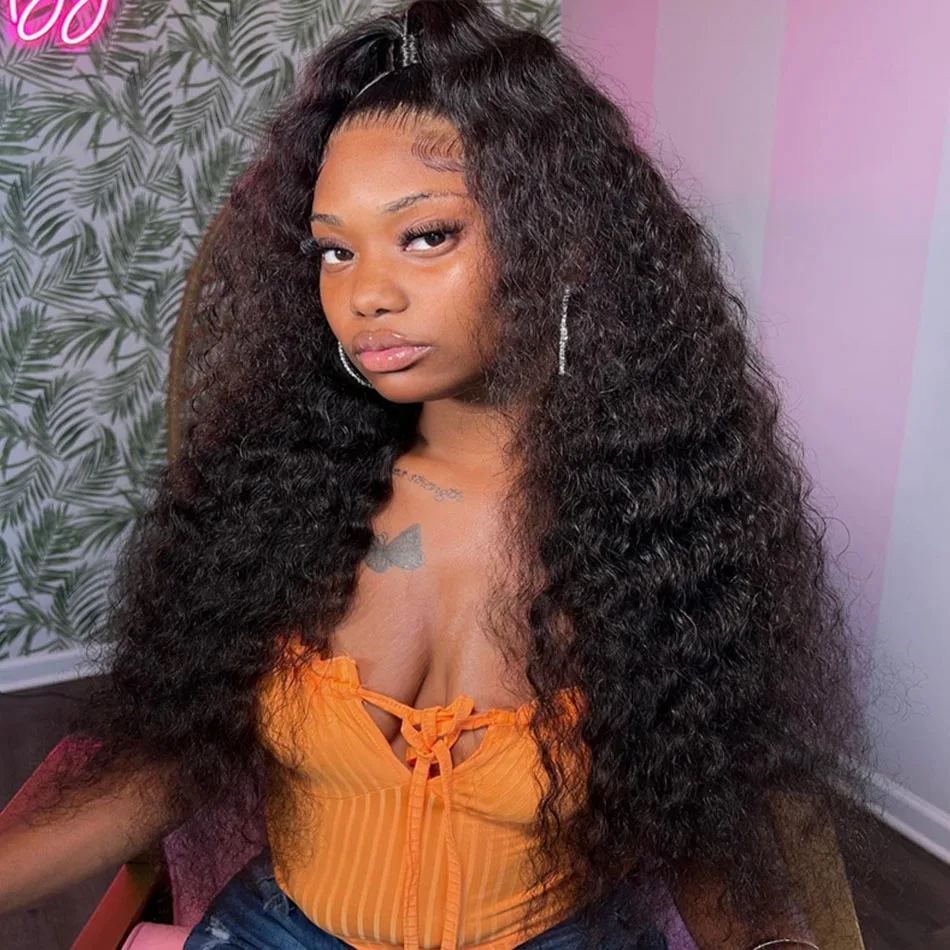 Curly Human Hair Wigs 30 Inch Hd 13x6 Water Wave Lace Frontal Human Hair Wigs Deep Wave Lace Front Wig For Black Women on Sale